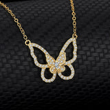 Zirconia Collarbone Chain S925 Silver Butterfly Necklace