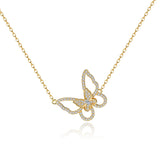 Zirconia Collarbone Chain S925 Silver Butterfly Necklace