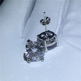 Tennis Earring 9mm AAAAA Zircon CZ 925 Sterling Silver Stud Earrings