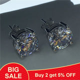 Tennis Earring 9mm AAAAA Zircon CZ 925 Sterling Silver Stud Earrings
