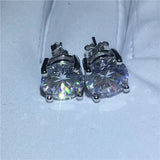 Tennis Earring 9mm AAAAA Zircon CZ 925 Sterling Silver Stud Earrings