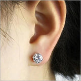Tennis Earring 9mm AAAAA Zircon CZ 925 Sterling Silver Stud Earrings