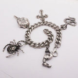 Texture Punk Goth Rock Crude Chain Cross Bracelet