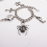 Texture Punk Goth Rock Crude Chain Cross Bracelet