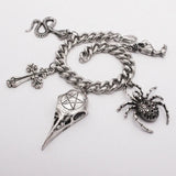 Texture Punk Goth Rock Crude Chain Cross Bracelet