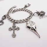 Texture Punk Goth Rock Crude Chain Cross Bracelet