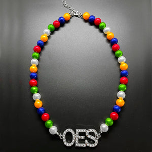OES Letter Label Bead Necklace Choker