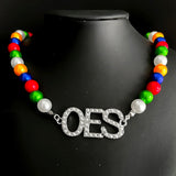 OES Letter Label Bead Necklace Choker
