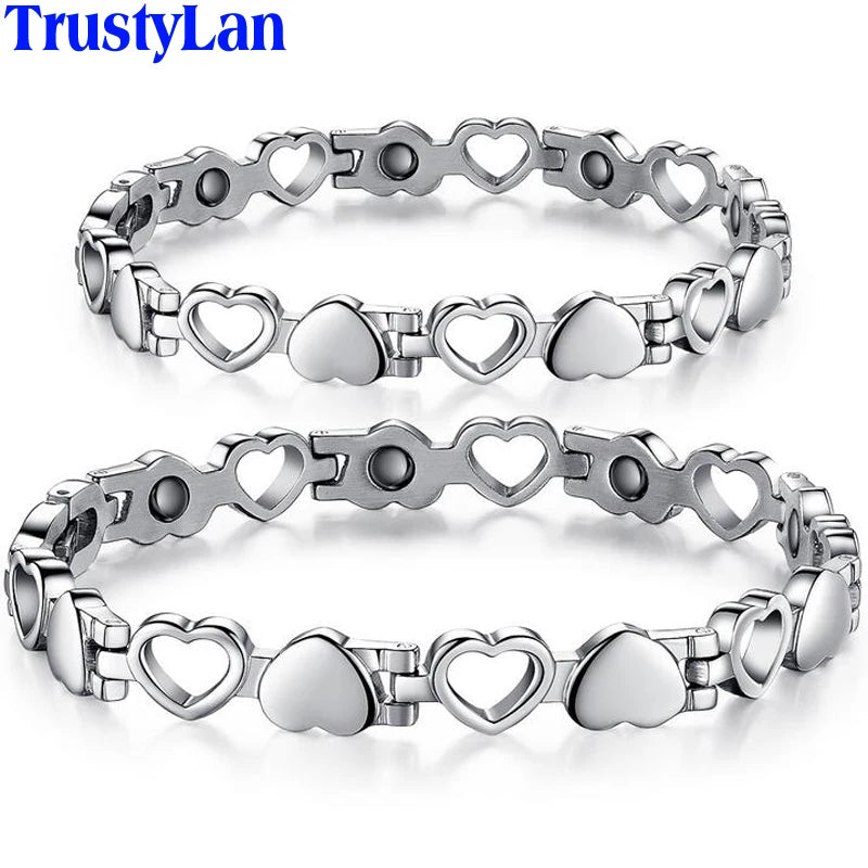 Therapy Bracelet Men Health Magnetic Stainless Steel Womens Mens Bracelets