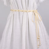 Thin Chain Belt Simulated Pearl Waist Chain Women Lady Dress Skirt Decoration