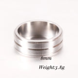 8MM Thin Line Titanium Steel Ring