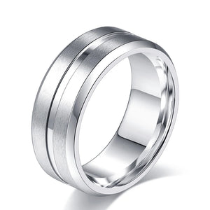 8MM Thin Line Titanium Steel Ring