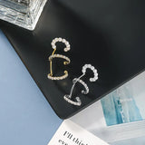 Geometric Clip on Cuff Earrings Silver No Piercing Jewelry