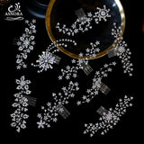 Bridal Wedding Hair Accessories Crystal Zirconia Hair Combs Bride Headpiece