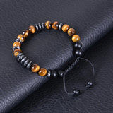 Tiger Eye Bracelet Natural Stone Jewelry Elastic Bracelet