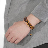Tiger Eye Bracelet Natural Stone Jewelry Elastic Bracelet