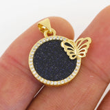 Tiger Eye Shell Butterfly Pendant for Necklace Making