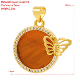 Tiger Eye Shell Butterfly Pendant for Necklace Making