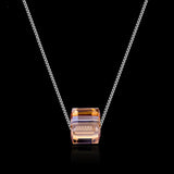 Tiny Cube Dainty Necklace Silver Austrian Element Crystal Choker Necklace