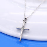 925 Silver Cross Pendant Necklace - Personalized Choker for Women