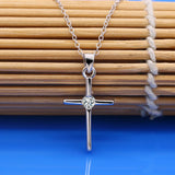 925 Silver Cross Pendant Necklace - Personalized Choker for Women