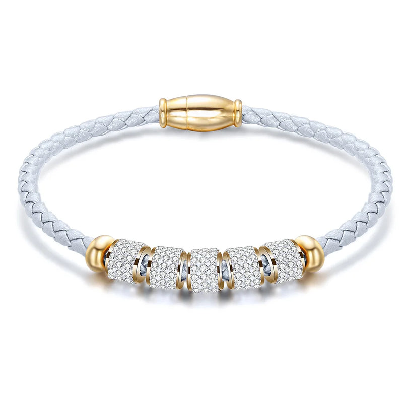 Titanium Steel Leather Female Bracelet