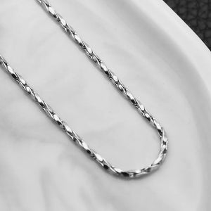 Titanium Steel Twist Square Chain Necklace Sweater Chain