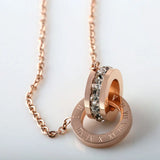 Roman Numerals Pendant Necklace Stainless Steel Jewelry
