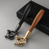 Metal Rotating Bullet Keychain Leather Car Key Chain Auto Keyring Pendant