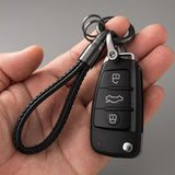 Metal Rotating Bullet Keychain Leather Car Key Chain Auto Keyring Pendant
