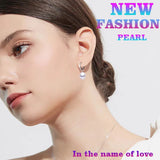 Pink Pearl Drop Earrings S925 Sterling Silver Real Natural