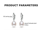 Pink Pearl Drop Earrings S925 Sterling Silver Real Natural