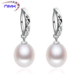 Pink Pearl Drop Earrings S925 Sterling Silver Real Natural