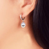 Pink Pearl Drop Earrings S925 Sterling Silver Real Natural