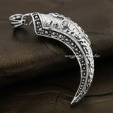 Men's Biker Claw Cross Pendant Stainless Steel CZ Stone Pendant