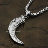 Men's Biker Claw Cross Pendant Stainless Steel CZ Stone Pendant