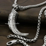 Men's Biker Claw Cross Pendant Stainless Steel CZ Stone Pendant