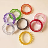 Colorful Acrylic Bangles Geometric Wide Bangle Bracelets