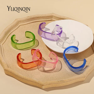 Transparent Open Bangle for Women Indian Jewellery Resin Acrylic Party Charms