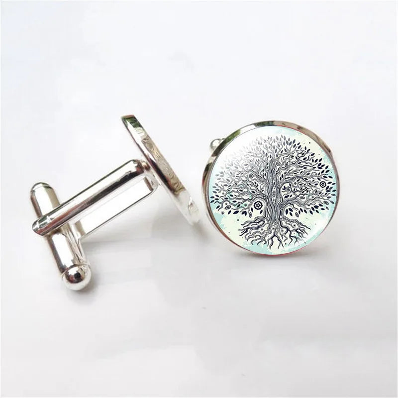 Tree of Life Cufflinks for Men - Wedding Suit Shirt Cuff Links