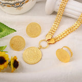 Tree of Life Jewelry Set Gold Wedding Dress Banquet Necklace Earring Ring