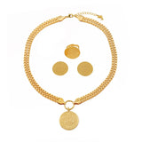 Tree of Life Jewelry Set Gold Wedding Dress Banquet Necklace Earring Ring
