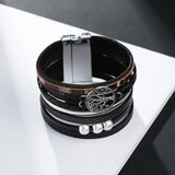 Bohemian Tree of Life Pearl Charm Leather Bracelet