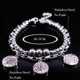 Tree of Life Silver Stainless Steel Bracelets for Women
