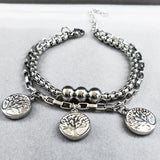 Tree of Life Silver Stainless Steel Bracelets for Women