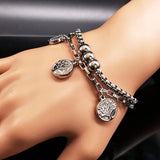 Tree of Life Silver Stainless Steel Bracelets for Women