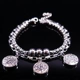 Tree of Life Silver Stainless Steel Bracelets for Women