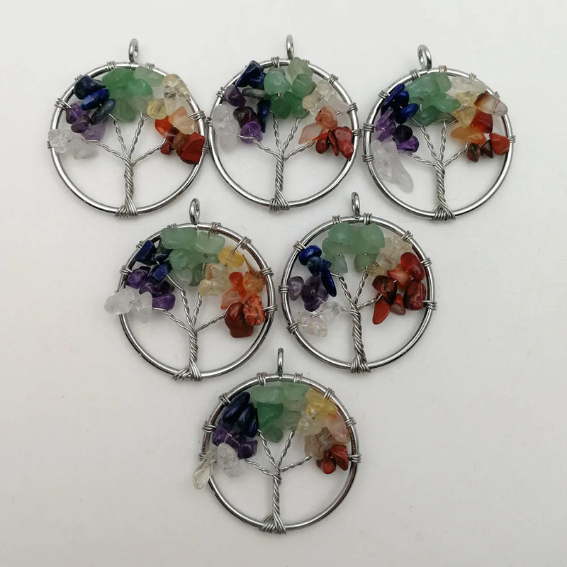 30mm Tree of Life Chakra Reiki Pendant 12pc