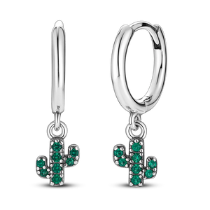 925 Silver Daisy Stud Earrings Cactus Leaves Jewelry Gift