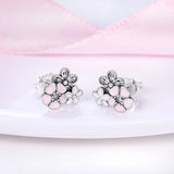925 Silver Daisy Stud Earrings Cactus Leaves Jewelry Gift